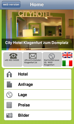 mobile hotel Website