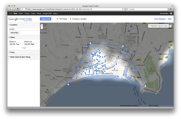 Google Hotel Finder Nizza / Nice popular Areas Google Hotel Finder Nizza / Nice popular Areas