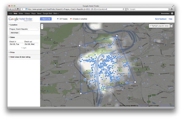 Google Hotel Finder Prag / Prague popular Areas Google Hotel Finder Prag / Prague popular Areas