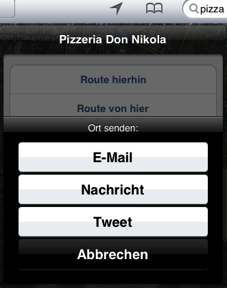 IOS5 Google Maps Interaktionen wenn Geschäft gefunden wurde