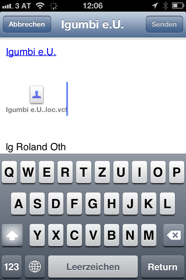 iOS6 Karten, gefundenen Ort per Mail verteilen