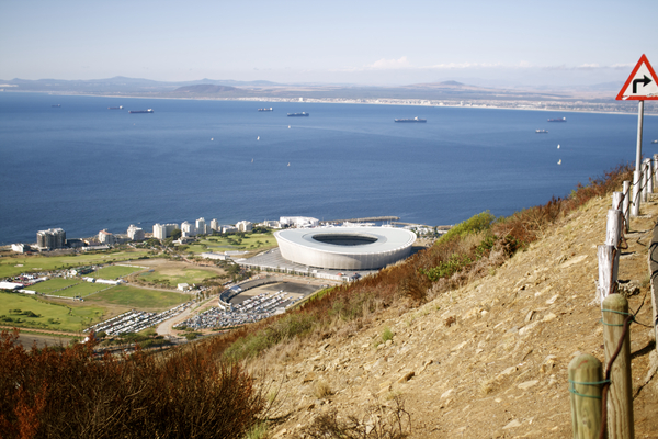Blick vom Signal Hill auf Green Point in Kapstadt